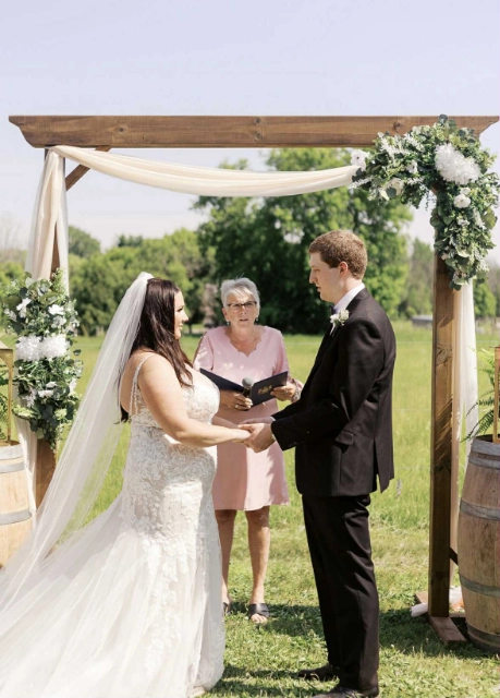 Summer wedding on the bride's family farm
